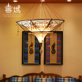 泰域 泰国古典吊灯东南亚风格客厅灯饰 新中式餐厅布艺灯照明顶灯