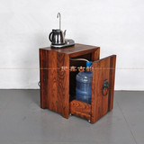 老榆木茶水柜客厅可移动可推拉式桌边柜桶装水储物柜厂家直销定制