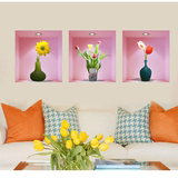 3d立体仿真花卉创意欧式贴画客厅背景墙卧室温馨墙壁装饰墙贴纸