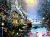 深圳大芬油画/柚子城油画/中艺油画/欧洲花园景油画/纯手绘油画