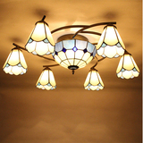 特价地中海现代多头吸顶灯6+1卧室客厅餐厅灯饰树叶铁艺灯具简约