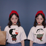 2016新款韩版女装百搭卡通蜡笔小新短袖T恤女宽松学生体恤上衣潮