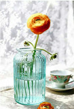 富贵竹创意玻璃花瓶 复古花器 客厅电视柜温馨饰品摆件 蓝色田园