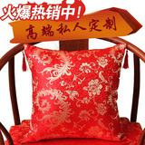 定做中式仿古典红木家具沙发靠枕靠垫抱枕靠背包腰枕绸缎海绵含芯