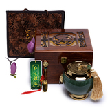 陶瓷茶叶罐 冰裂大号双罐高档礼盒装 木质创意包装礼品 半斤装