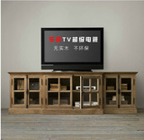 厂家直销欧式电视柜组合实木电视柜2米美式现代黑色原木色视听柜
