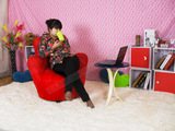 创意五指懒人沙发红色单人位沙发/ 椅子宜家时尚布艺小沙发电脑椅