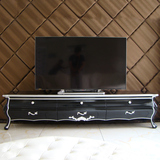 欧式电视柜组合新古典电视柜茶几黑色实木烤漆视听柜客厅家具定制