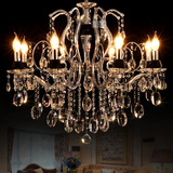 饱满奢华欧式客厅大厅水晶吊灯创意餐厅铁艺蜡烛灯浪漫卧室水晶灯