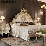 欧式后现代时尚简约双人床法式实木雕花创意温馨婚床定做 SR68