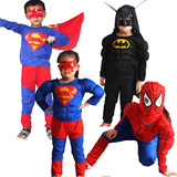 万圣节儿童服装 超人衣服 牛角披风 蜘蛛侠服装 蝙蝠侠 佐罗服装