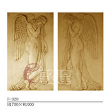 敦煌艺术砂岩雕刻 浮雕壁画 欧式人物背景墙壁饰 F-020对称天使