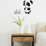 熊猫创意个性3d立体墙贴亚克力水晶儿童房墙壁贴画浴室卫生间卡通