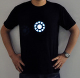 包邮IRON MAN1钢铁侠发光t恤,聚变能源发光衣服 (FM191)
