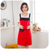 韩版肩带无袖家居围裙 简约时尚防水防油成人厨房罩衣工作服包邮
