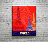 PARIS巴黎埃菲尔铁塔 时尚小资现代装饰壁画贴挂画 客厅玄关卧室