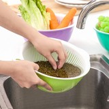 厨房高品质塑料水果滴水篮子双层洗菜盆多用沥水篮 2件套