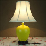 易轩景德镇陶瓷客厅书房卧室床头黄色单色釉台灯欧式现代中式灯具