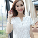 T恤女2016夏装新品韩范中长款上衣女装百搭T恤白色衬衫修身打底衫
