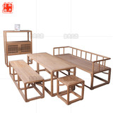 老榆木免漆沙发组合实木茶几换鞋凳 方凳 实木茶桌餐桌椅子罗汉床