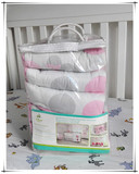 外贸 婴儿床防撞床围 宝宝纯棉围栏 4片式 可机洗粉色米妮