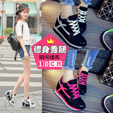 2016新款韩版内增高女鞋夏季10cm透气运动鞋休闲鞋坡跟厚底单鞋潮