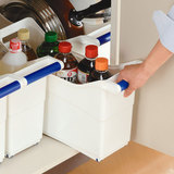 日本进口inomata厨房收纳 滑轮收纳箱 塑料整理收纳筐 食品收纳盒