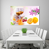 客厅餐厅饭桌卧室装饰画单幅 无框画现代简约水果花卉酒杯墙壁画