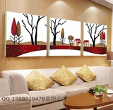 客厅装饰画现代简约三联无框画沙发墙壁画玄关画卧室挂画欧式抽象