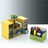 日本亚克力透明抽屉式办公桌面收纳盒文具首饰整理收纳柜小储物盒