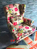 特价现代田园时尚单人沙发布艺靠背休闲客厅咖啡欧美式简约沙发椅