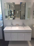 落地整体台盆微晶石浴室柜组合欧式橡木洗脸盆柜1.2米双盆带搓板