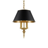 默谷|新中式黑色灯罩双头全铜吊灯 现代美式欧式别墅客厅餐厅灯