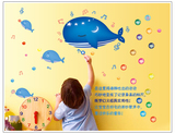 包邮长江豚 卡通儿童房幼儿园浴室身高贴 三代可移除墙贴纸 环保