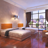 厂家直销酒店宾馆板式家具标间单人床软包床头箱 旅馆标准间客房
