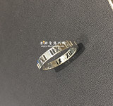 香港代购Tiffany蒂芙尼ATLAS 925纯银窄式镂空罗马数字戒指 对戒