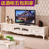 欧式小户型电视柜茶几组合套装实木宜家壁挂式大理石电视柜墙烤漆