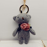 韩国公仔小熊钥匙挂件毛绒汽车钥匙扣挂饰可爱创意包挂件女士礼品