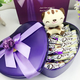 正品德芙黑白巧克力心形礼盒散装送男女友生日三八妇女节创意礼物