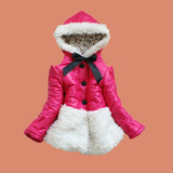 清仓儿童冬季女童装 拼毛绒加厚童棉衣冬款加厚保暖外套111510