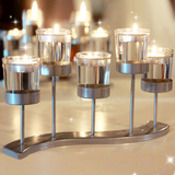 欧式铁艺烛台西餐浪漫烛光晚餐桌蜡烛杯婚庆道具酒吧餐厅创意摆件