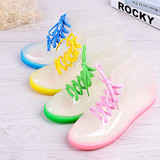 韩国夏季成人透明果冻雨靴短筒雨鞋女防滑加厚耐磨水鞋中筒水靴套