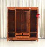 红木衣柜家具 现代中式储藏衣橱 非洲花梨木三门四门实木大衣柜