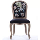美式乡村复古拉丝效果实木餐椅 新款时尚简约休闲咖啡厅扇贝椅子