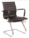 特价时尚黑色电脑椅弓型脚办公椅会议椅职员网椅皮靠背椅固定扶手
