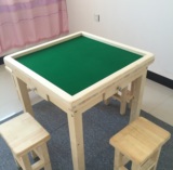 松木一桌四凳组合麻将桌简约简易实木麻将桌家用手搓麻将桌