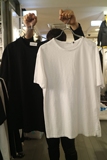 韩国东大门代购男装圆领休闲宽松白色黑色打底短袖T恤