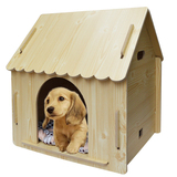 宠物狗用品木质狗房子中型小型犬泰迪萨摩耶金毛小狗屋实木制室外