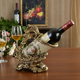 高档家居欧式红酒架摆件奢华陶瓷客厅酒柜玄关装饰品复古葡萄酒架