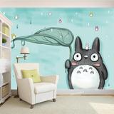 大型壁画 儿童房卡通卧室背景墙壁纸 个性定制无缝墙纸 动漫龙猫